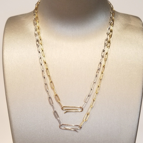 NEW Dainty Paper Clip Chain Necklace Choker - Picture 7 of 8